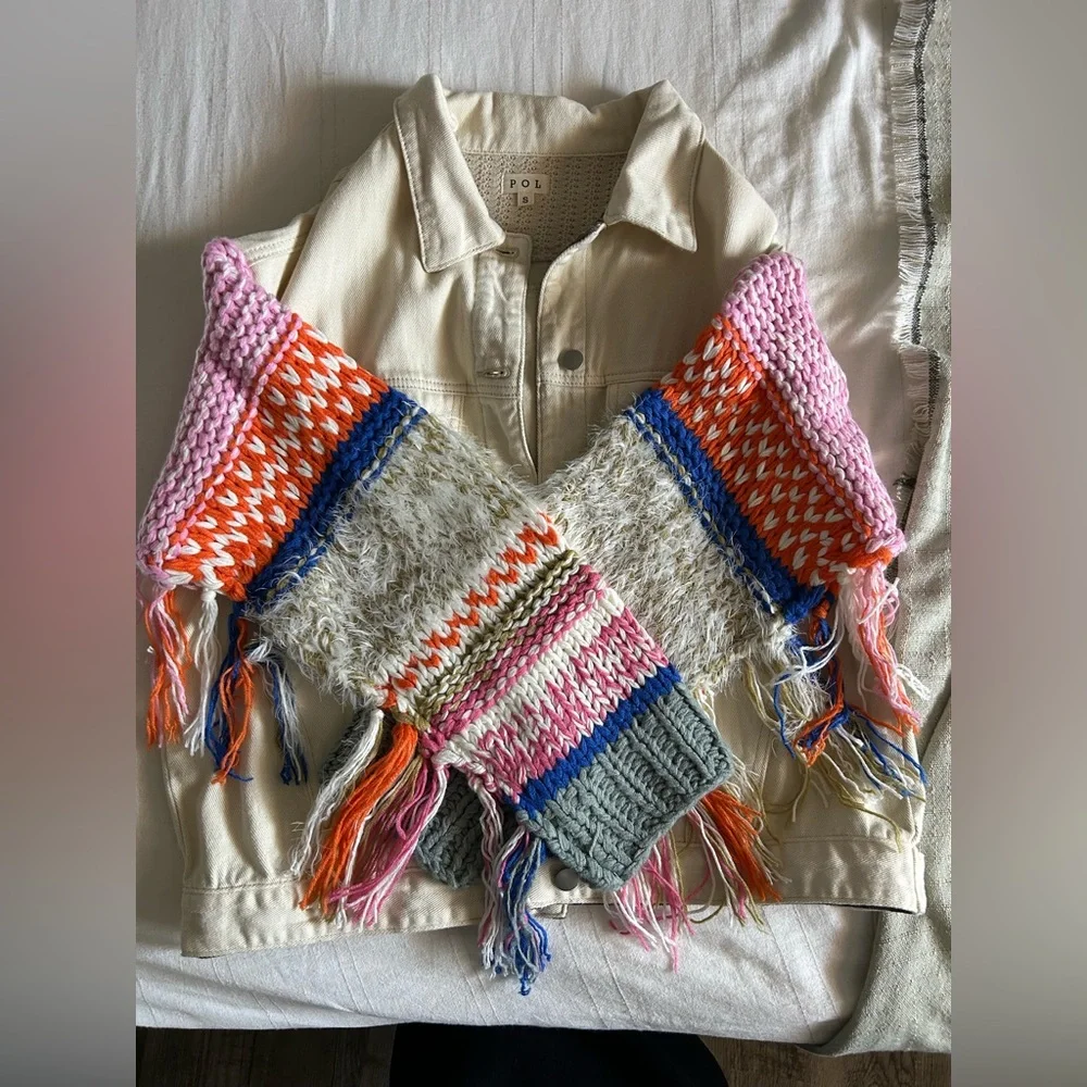 Cream jean jacket with statement sleeves - Picture 4 of 4